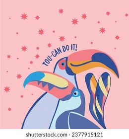 Parrot illustration. Girl child tshirt pattern design. T shirt trendy
