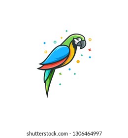 Parrot illustration logo Suitable for Creative Industry, Multimedia, entertainment, Educations, Shop, and any related business