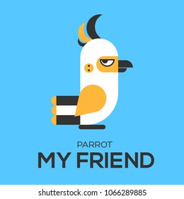parrot illustration symbol object. Flat icon style concept design