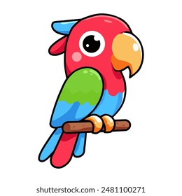 parrot illustration vector in flat and minimalist style isolated on white background