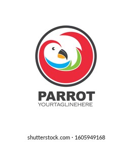 parrot illustration vector icon design template