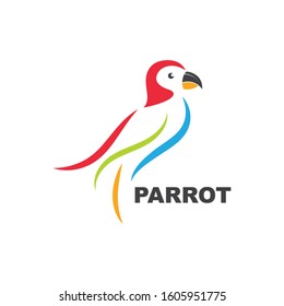 parrot illustration vector icon design template