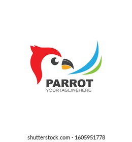 parrot illustration vector icon design template