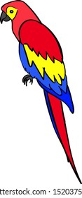 Papagei, Illustration, Vektorgrafik auf weißem Hintergrund.