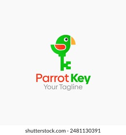 Parrot Key Logo Vector Template Design. Good for Business, Start up, Agency, and Organization