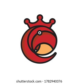 Parrot king logo design template