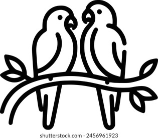 Parrot Line Drawing royalty-free images