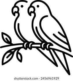 Parrot Line Drawing royalty-free images