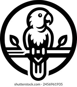 Parrot Line Drawing royalty-free images