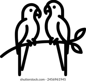 Parrot Line Drawing royalty-free images