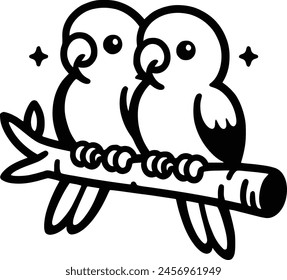 Parrot Line Drawing royalty-free images