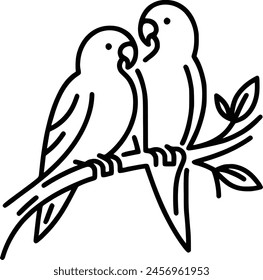 Parrot Line Drawing royalty-free images