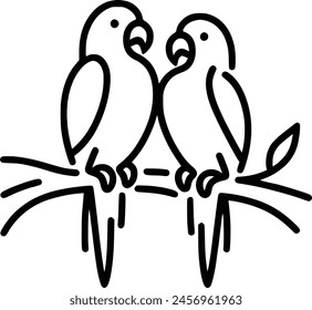 Parrot Line Drawing royalty-free images