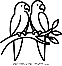 Parrot Line Drawing royalty-free images