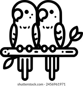 Parrot Line Drawing royalty-free images