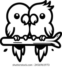 Parrot Line Drawing royalty-free images