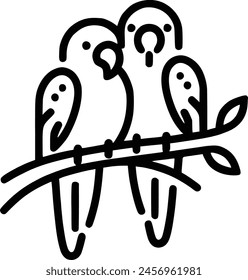 Parrot Line Drawing royalty-free images