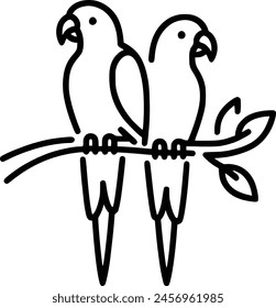 Parrot Line Drawing royalty-free images