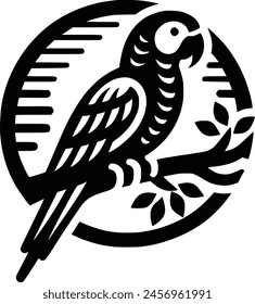 Parrot Line Drawing royalty-free images