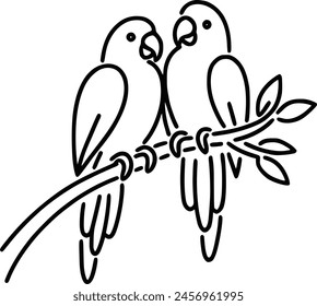 Parrot Line Drawing royalty-free images