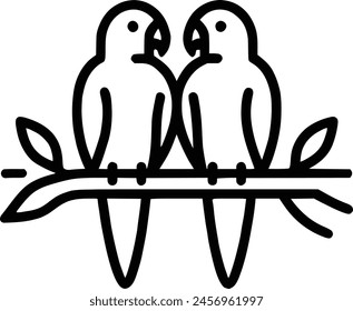 Parrot Line Drawing royalty-free images