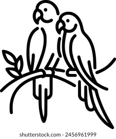 Parrot Line Drawing royalty-free images