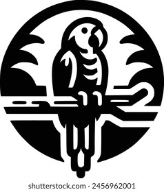 Parrot Line Drawing royalty-free images