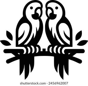 Parrot Line Drawing royalty-free images