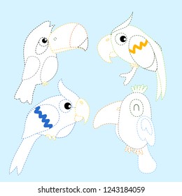 parrot line drawing vector design for kid