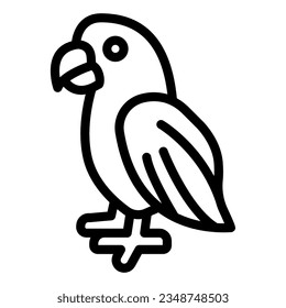 Parrot line icon, domestic animals concept, macaw bird sign on white background, tropical parrot icon in outline style mobile concept web design. Vector graphics.