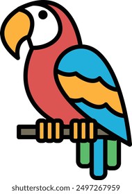 A parrot in line icon style