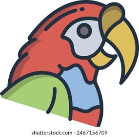 Parrot linear color vector illustration