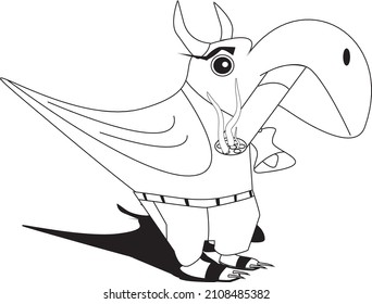 Diseño vectorial de arte de lino de loro