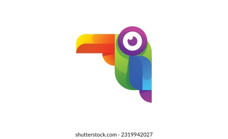 Parrot logo abstract vector design template