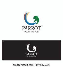 Parrot logo. Bird icon. Vector illustration
