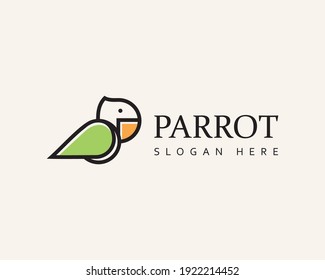 parrot logo bird logo line parrot simple design