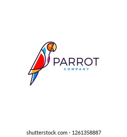 parrot logo bird vector illustration icon