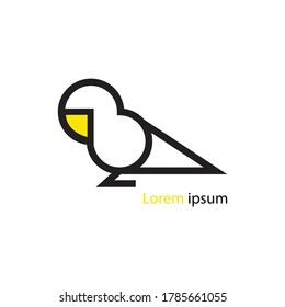 Parrot Logo design Geometric style vector template Linear style.