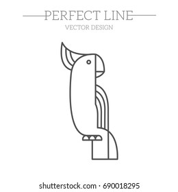 Parrot Logo design Geometric style vector template Linear style.