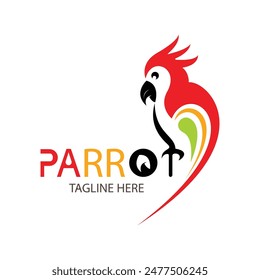 parrot logo design illustration on white background