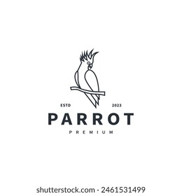 parrot logo design macaw vector illustration for of bird lovers 3