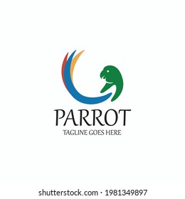 Parrot logo design template. Vector illustration