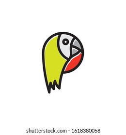 
parrot logo design vector color