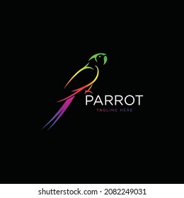 Vector de diseño de logotipo de loro, ilustración vectorial