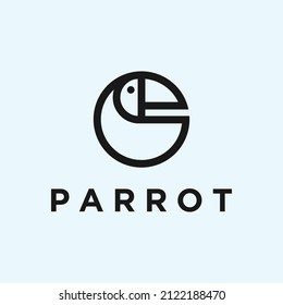 parrot logo design vector silhouette illustration