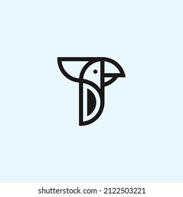 parrot logo design vector silhouette illustration