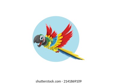 Material vectorial de diseño con logotipo de loros