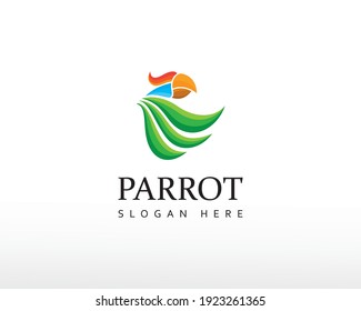 logo de loro color completo creativo