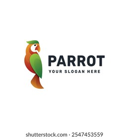 Parrot logo gradient vector icon illustration