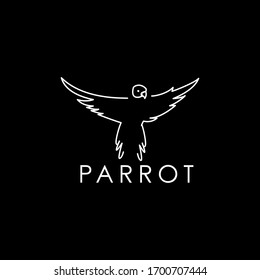 parrot logo icon beautiful illustration vector Design